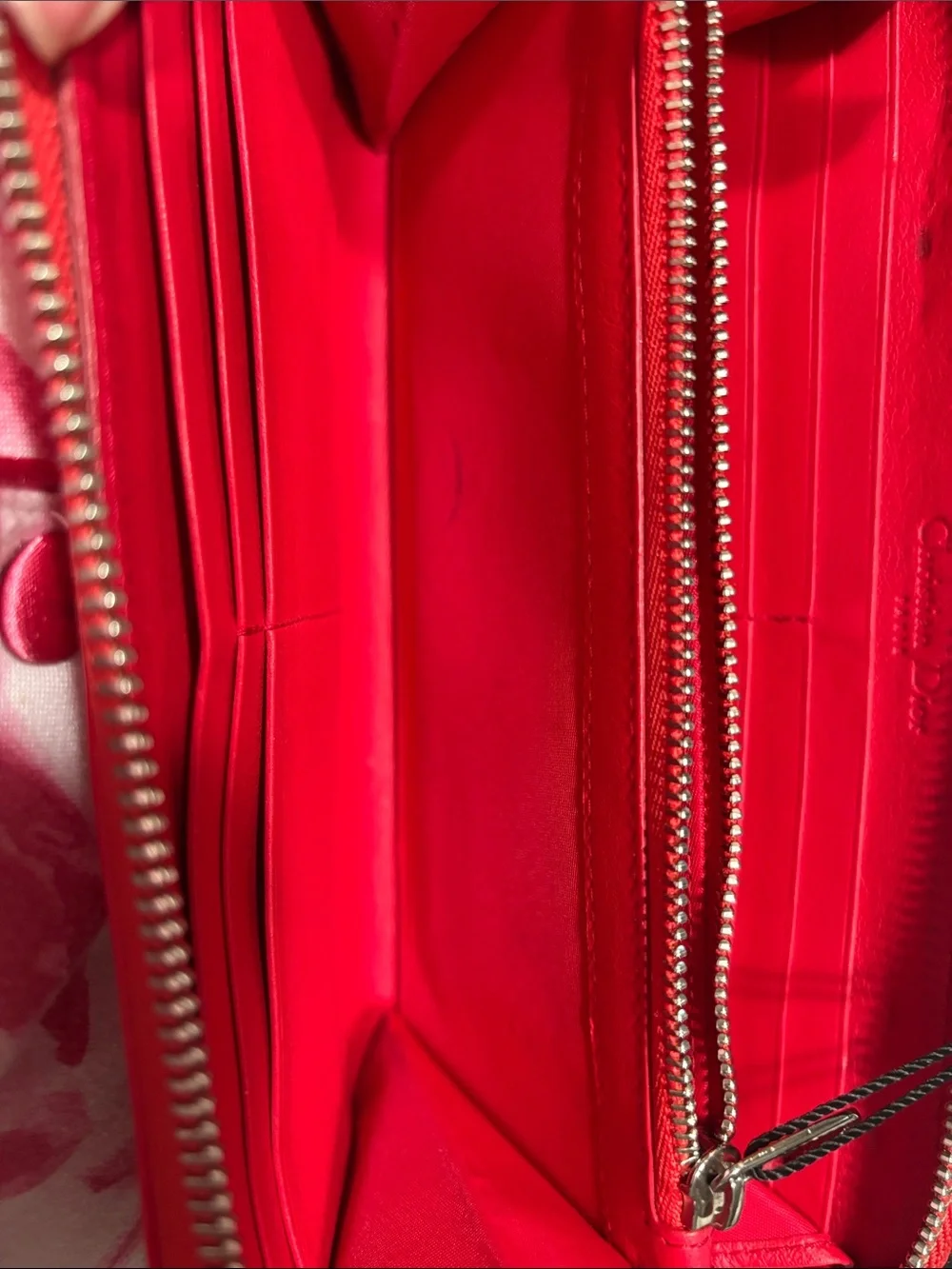 Dior Patent Zip Wallet with Charm